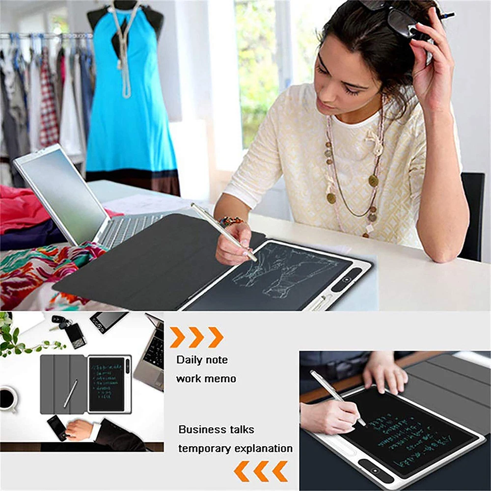 LCD Smart Handwriting Tablet 10.1inch Electronic Notepad With Faux Leather Case Drawing Board For Work and Study Multi-purpose