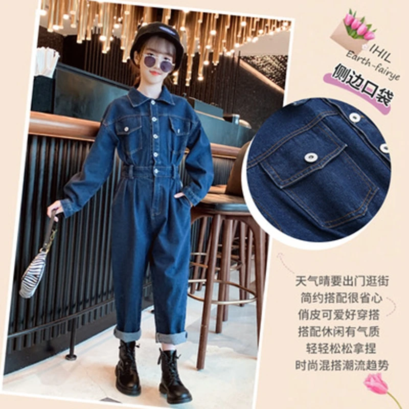 Children\'s Overalls Summer New Girl Jumpsuit Fashion Denim Overalls for Kids Clothes Casual Teens Rompers Girls Outfits 10Y