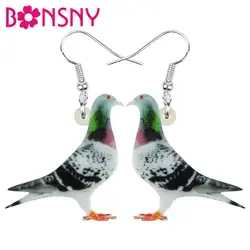 Bonsny Acrylic Carrier Pigeon Bird Earrings Animal Drop Dangle Jewelry For Women Girl Teen Kids Charm  Decoration Gift Accessory