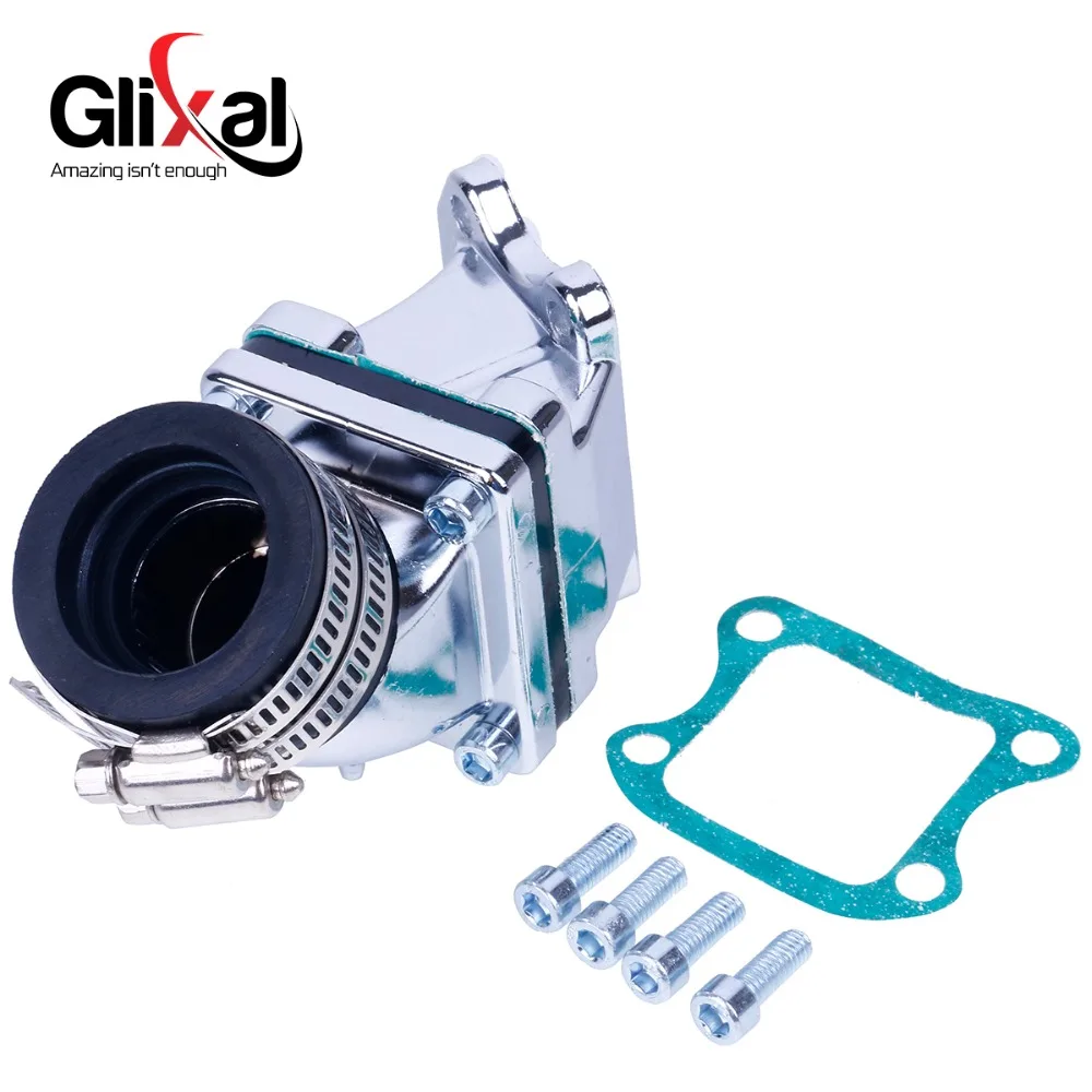 Glixal Dio AF18 AF28 AF27 49cc 50cc High Performance Racing Intake Manifold Inlet Pipe for CX ZX SE50 SK50 SA50 Elite 2T Scooter