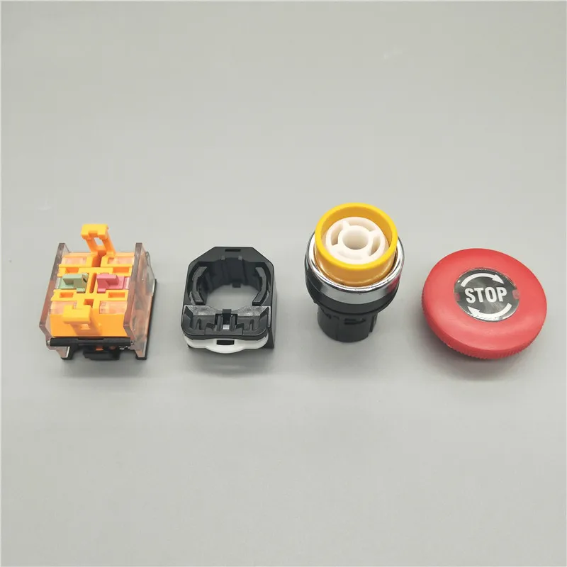 22mm LA38-11ZS 10A/440V Mushroom Head Emergency Stop Push Button Switch Selector Switch