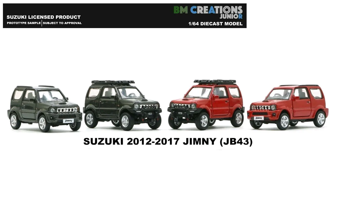 New BM 1/64 Scale Miniature Car Suzukii Jimny JB43 by BM Creations JUNIOR Diecast toys 3 inches Cars For Collection Gift