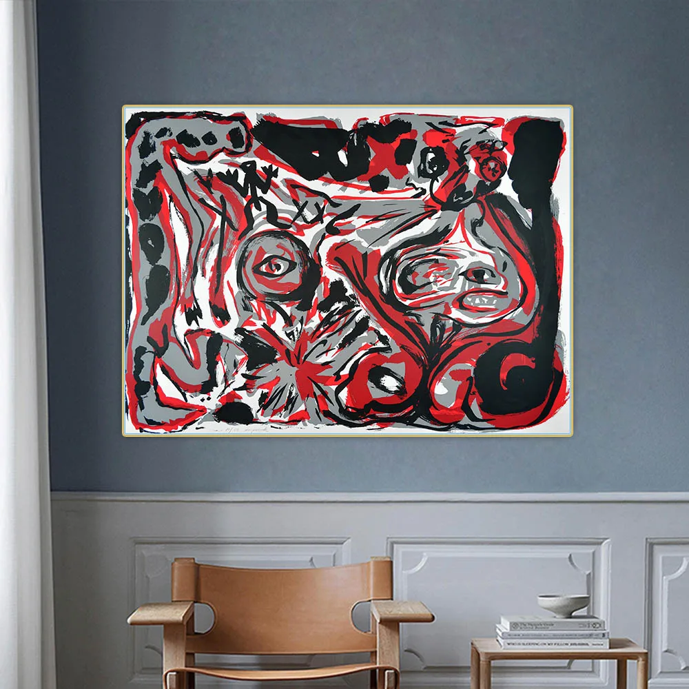 Untitled 8 by A.R Penck Abstract Canvas Oil Painting Aesthetics Picture Artwork Backdrop Wall Hanging Decor Home Decoration