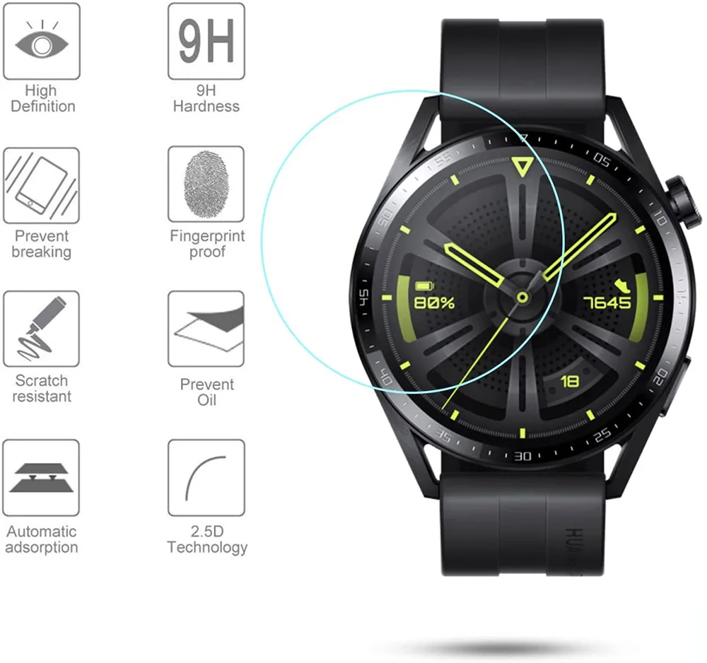 4Pcs/Pack Tempered Glass Protective Film For Huawei Watch GT 3 GT3 Pro 46mm Screen Protector