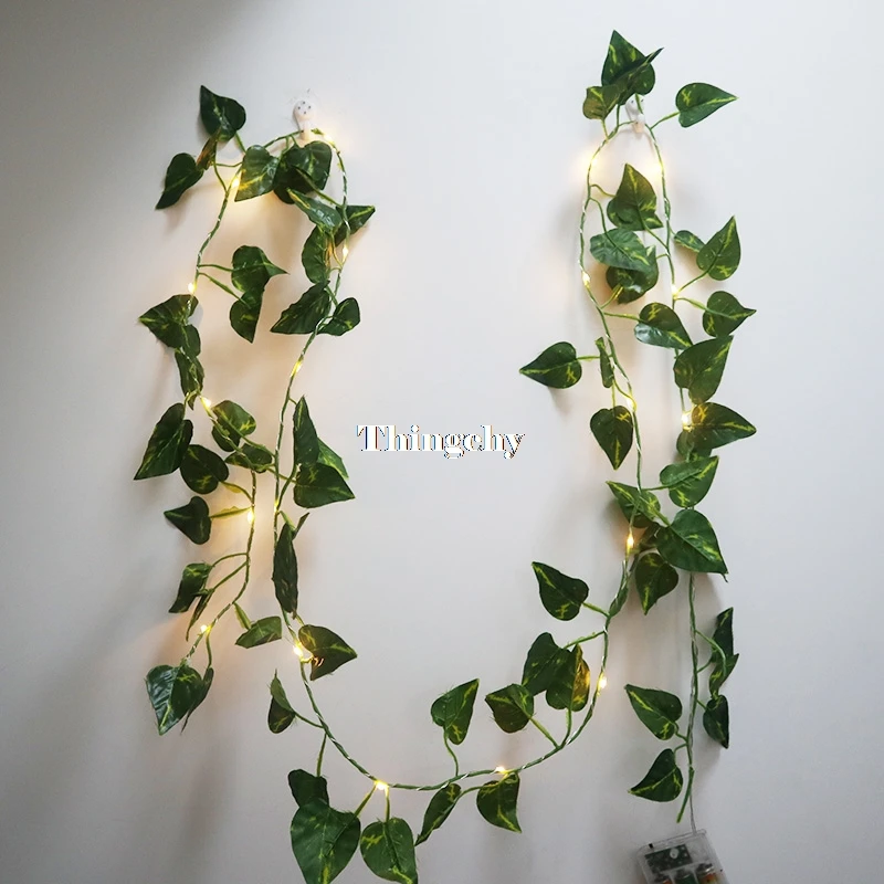 Ivy leaf garland fairy lights 2m, Ivy leaves fairy led string lights,garland wedding home decoration, mini led copper lights