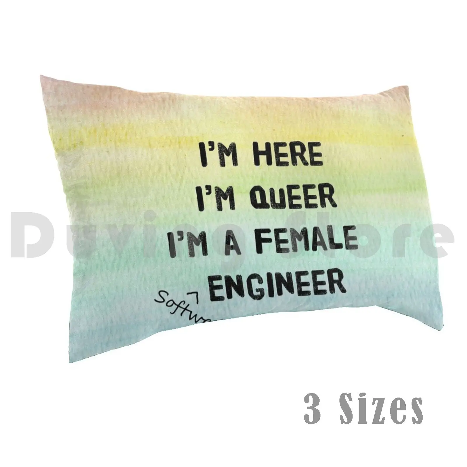 I'm Queer , I'm A Female ( Software ) Engineer Pillow Case Printed 35x50 Engineer Engineering Queer