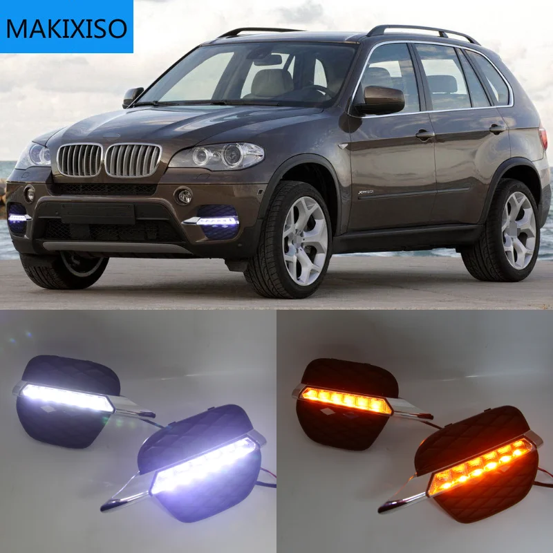 

DRL LED Daytime Running Light Fog Head Lamp Cover Driving Light Left Right White For BMW X5 E70 2011 2012 2013