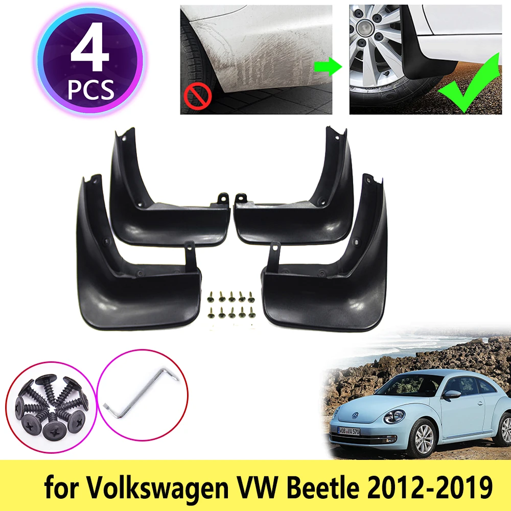 Mudguards Mudflap Fender Flaps Muddy Baffle Splash Accessories for VW Volkswagen Beetle 2012 2013 2014 2015 2016 2017 2018 2019