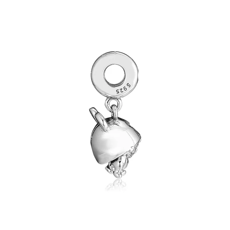 Charme d'oreille de souris Chip'n Dale en argent regardé pour femme, convient aux bracelets de salle perlés, bijoux féminins, perles de bricolage, printemps, jardin, mode