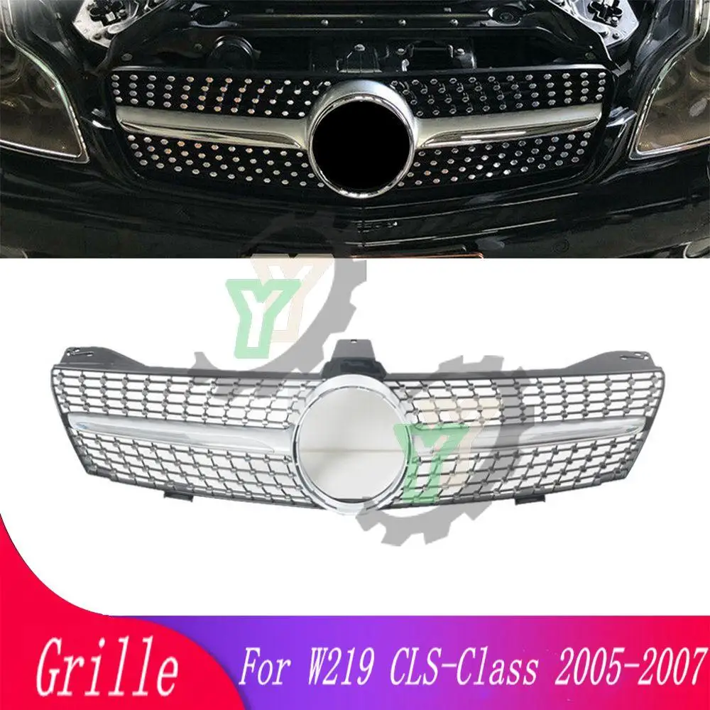 High-quality Front Bumper Grille Upper racing Grill for Mercedes-Benz W219 CLS350 CLS500 SLS600 2005 2006 2007 2008 CarAccessory