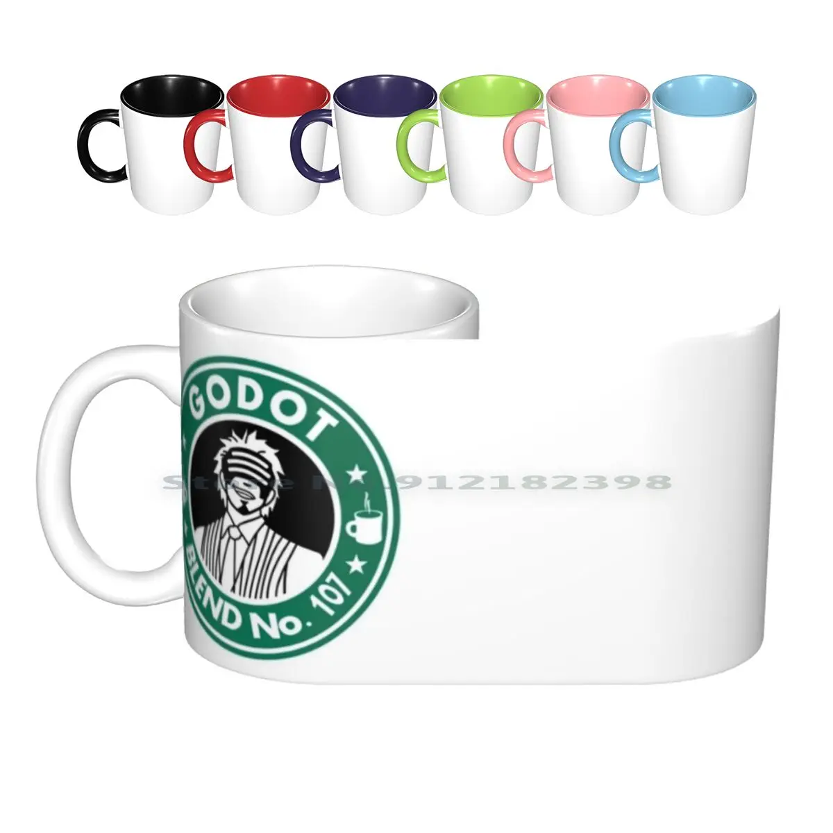 Godot Blend No. 107 Ceramic Mugs Coffee Cups Milk Tea Mug Phoenix Wright Godot Coffee Prosecutor Attorney Law Laser Game Gamer