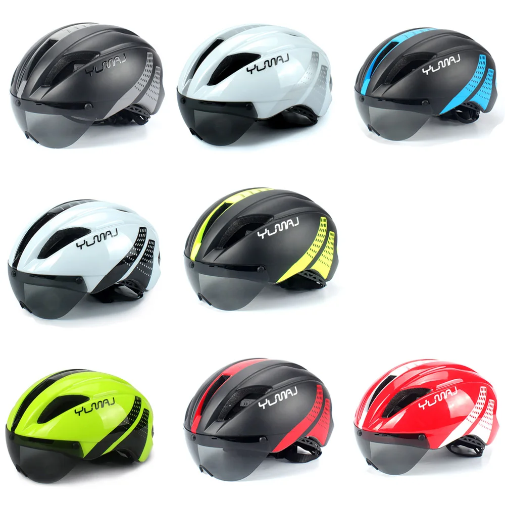 Bicycle Helmet Bike Time Trial Men 3 lens Cycle Helmet Magnetic Buckle Riding Helmet With goggle Bike Helmet Road Casco Ciclismo