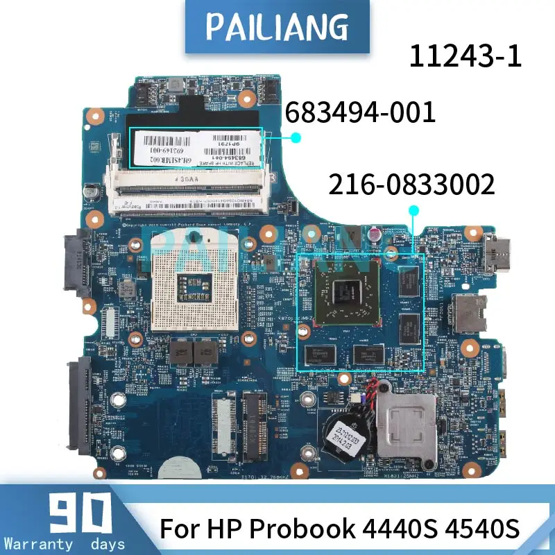 Laptop Motherboard For HP Probook 4440S 4540S Notebook Mainboard 683494-001 11243-1 SLJ8E 216-0833002 DDR3 tesed