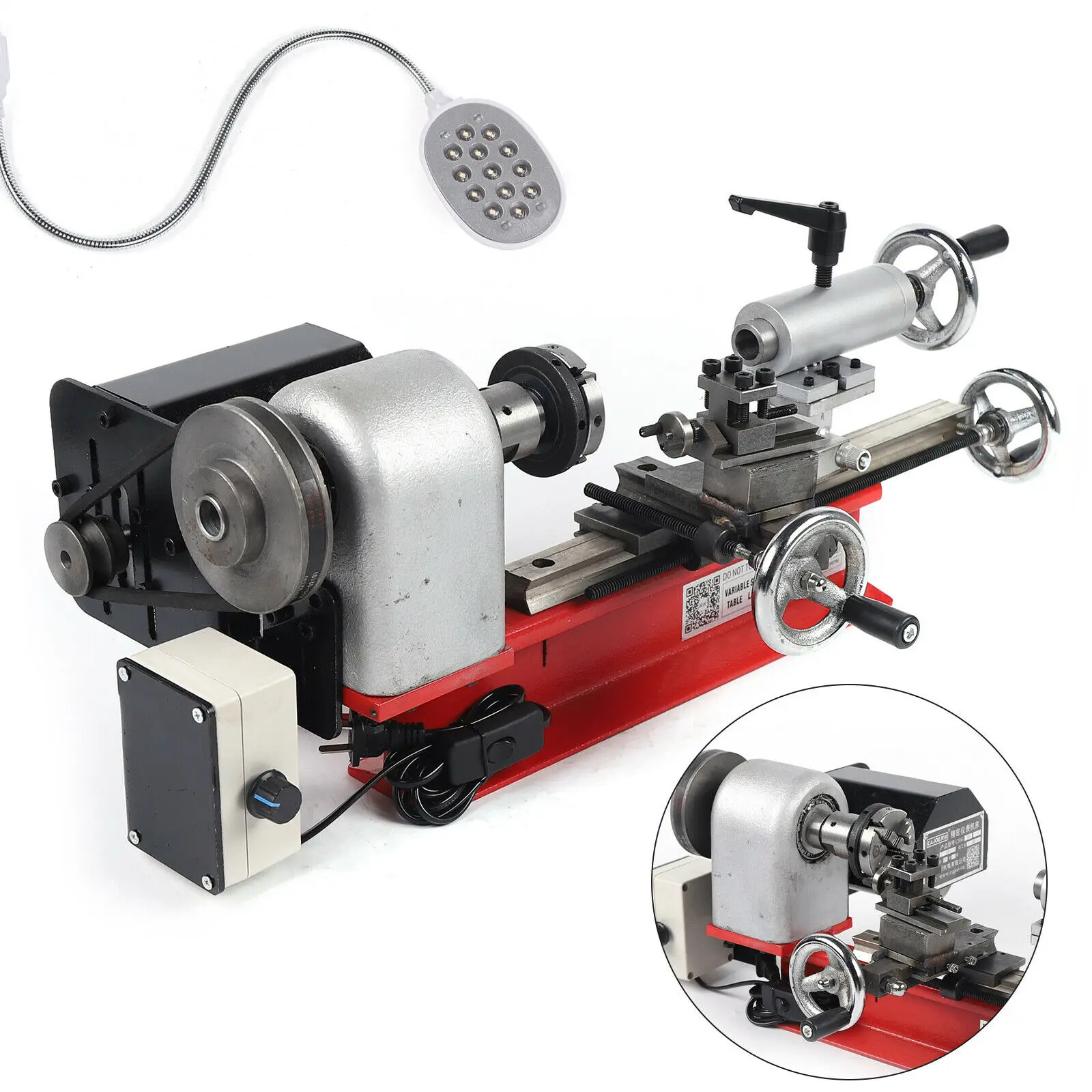 Mini Desktop Lathe DIY Household Instrument Metal Milling Machine Watch Woodworking CNC Tool 4 Jaw Chuck 65mm