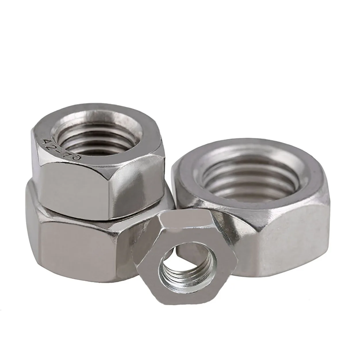 2-50pcs A2 304 Stainless Steel Hexagon Left Hand Thread Full Nuts Hex Reverse Nuts M4 M5 M6 M8 M10 M12 M14 M16 M18 M20