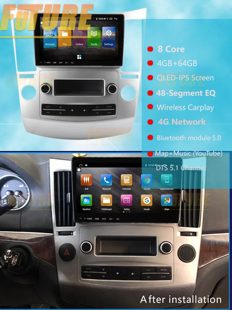 128G For Hyundai Veracruz IX55 2007 - 2012 Android Car Radio Stereo 2Din Multimedia Player GPS Navigation Touch Screen Head Unit