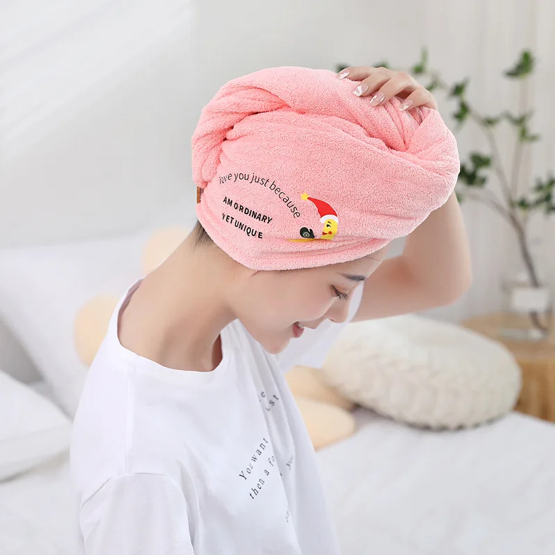 1 Pcs Microfiber Hair Turban Shower Cap Quickly Dry Hair Shower Hat Wrapped Towel Bathing Cap Bathroom Accessories