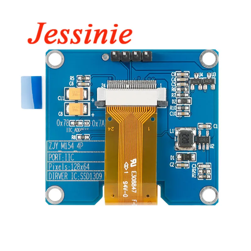 Modulo OLED da 1,54 pollici Modulo display LCD a LED da 1,54 "128664 128*64 SSD1309 Interfaccia SPI/IIC I2C per Arduino 4Pin 7Pin