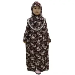 Turkish Egyptian Dubai Girls Abaya Muslim Dress for Kids Turkish Dresses Hijab Kaftan Prayer Clothes Caftan Marocain Pakistan