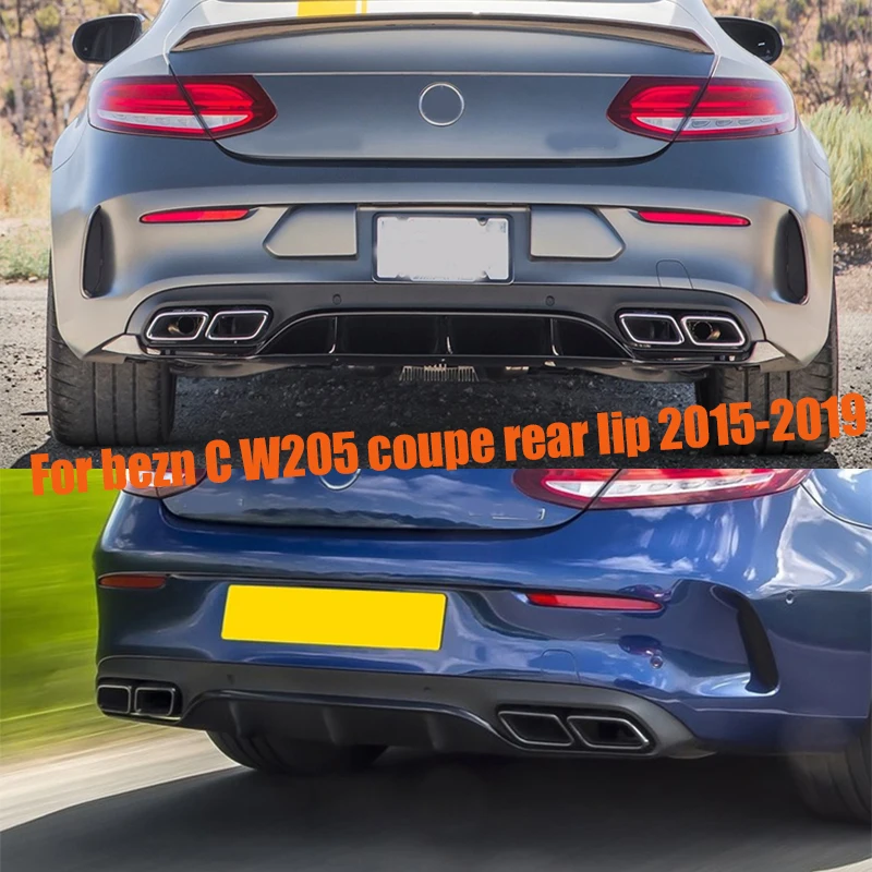 

Rear Bumper Diffuser Lip with Exhaust Tips For Mercedes-Benz C-Class W205 C43 C63 Coupe 2015-2019