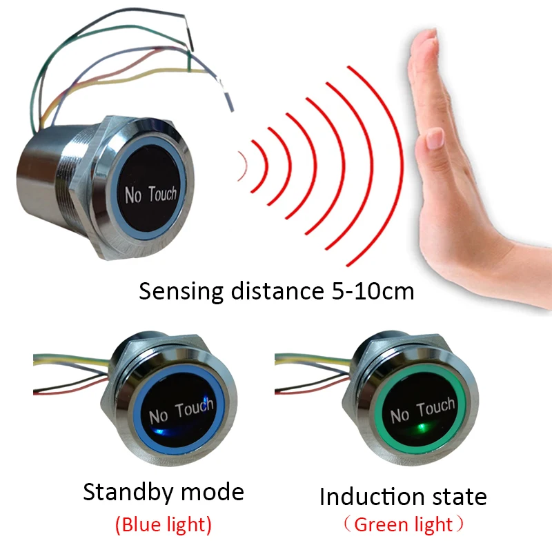 Sensor infrarrojo sin contacto, interruptor de salida impermeable, tipo de inducción, botón de salida de liberación, sistema de Control de acceso