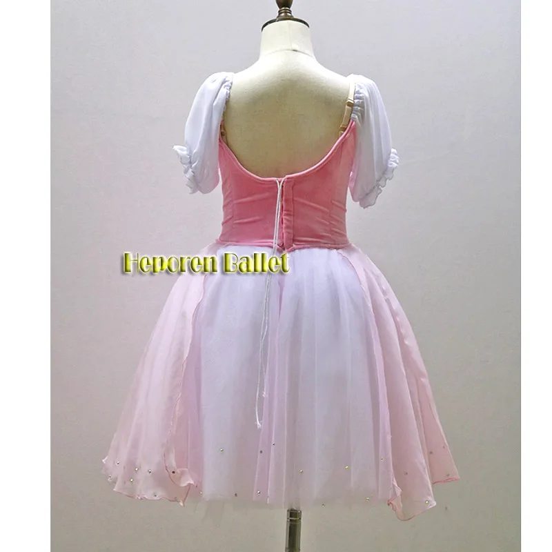 Good Pink Puffy Tulle Ballet Dance Dress With Hook For Stage, Swandila Ballo Dress Classical Coppelia Dancing Costumes