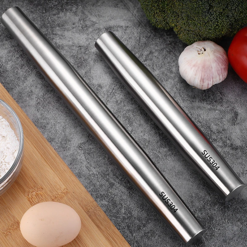 304 Stainless Steel Rolling Pin Non-stick Dough Rolling Machine Pasta Biscuit Roller Tools Pastry Bakery Kitchen Accessories