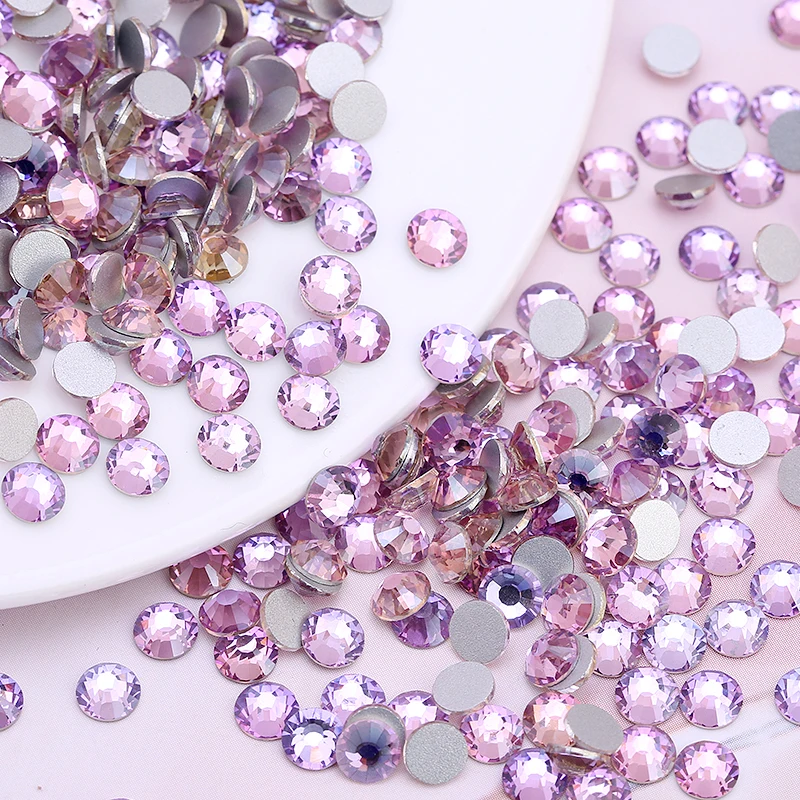 Rosa Viola Non Hot Fix & hotfix Strass 3D Nail Art Cristalli Strass Vetro Glitters Per Abbigliamento FAI DA TE Art Decor