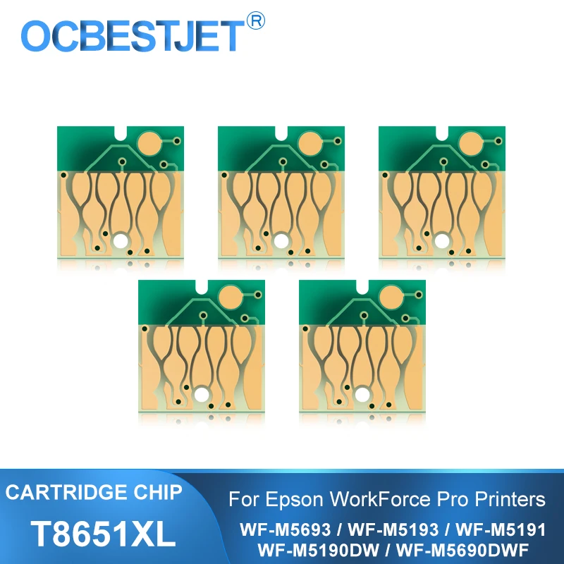 T8651XL T8651 C13T865140 Ink Cartridge Chip For Epson WorkForce Pro WF-M5693 WF-M5193 WF-M5191 WF-M5190 WF-M5690 Printer Chips