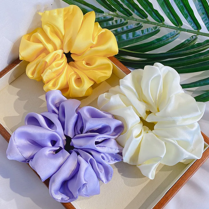 

1 шт. большая эластичная резинка для волос ретро кольцо для волос для женщин резинки для волос темперамент цветок чистый цвет головные уборы аксессуары для волос