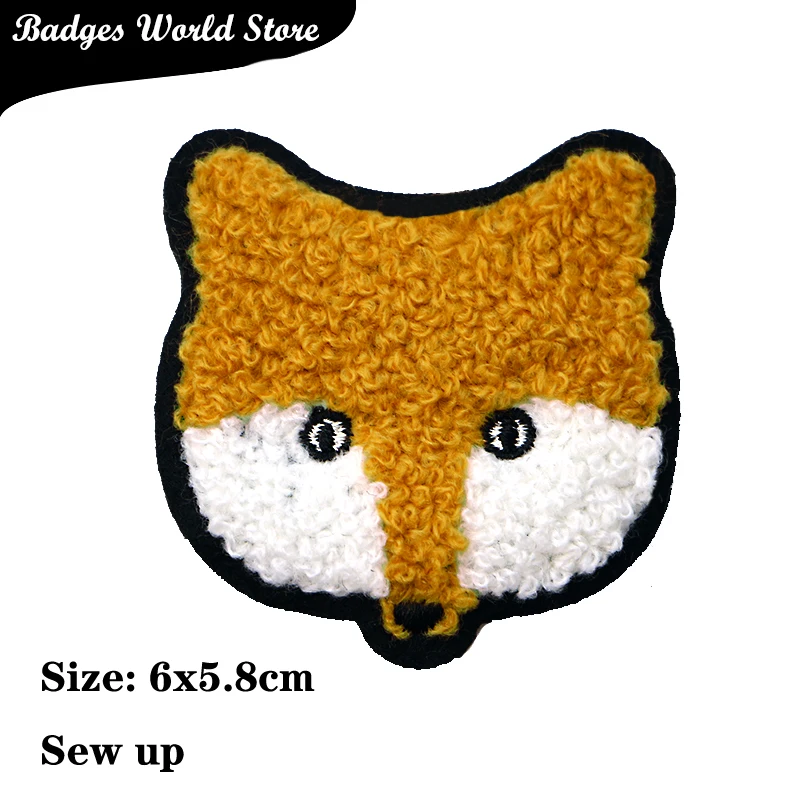 Cartoon Decorative Patch Bear Cat Panda Fox icon Embroidered Applique Patches For DIY Iron on Badges Stickers on the clothes