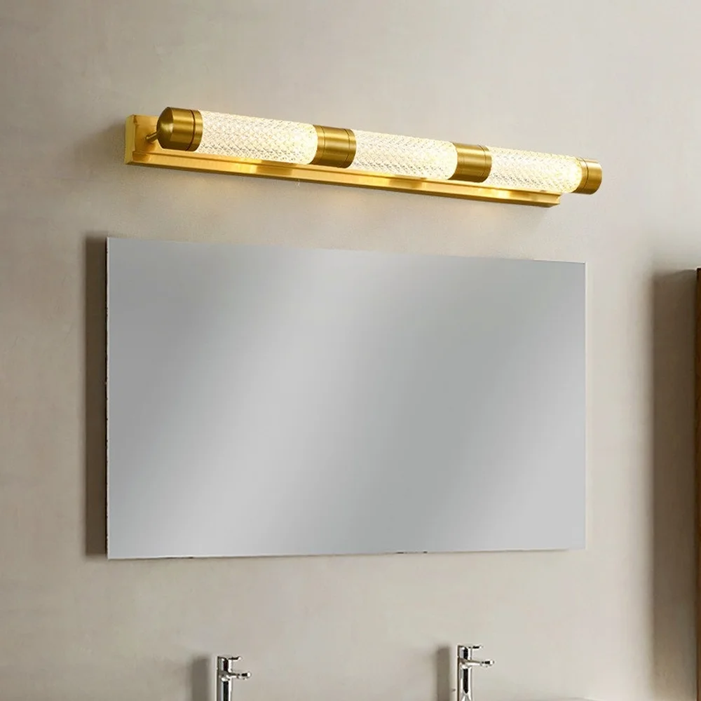 

Golden Vintage LED Cosmetic Acrylic Bathroom Lighting Waterproof Vanity Mirror Wall Cabinet Lamp Makeup Bath Room