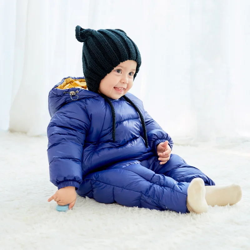 

2019 Snowsuit Baby clothes Snow wear Cotton Padded One Piece Warm Outerwear Overalls Romper Kids Winter Jumpsuit Newborn Parkas