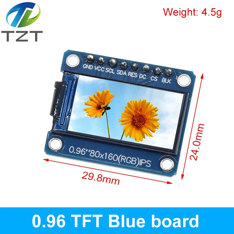 Tft display 0.96 / 1.3 polegadas ips 7p spi hd 65k módulo lcd a cores completas st7735/st7789 drive ic 80*160 240*240 (não oled)