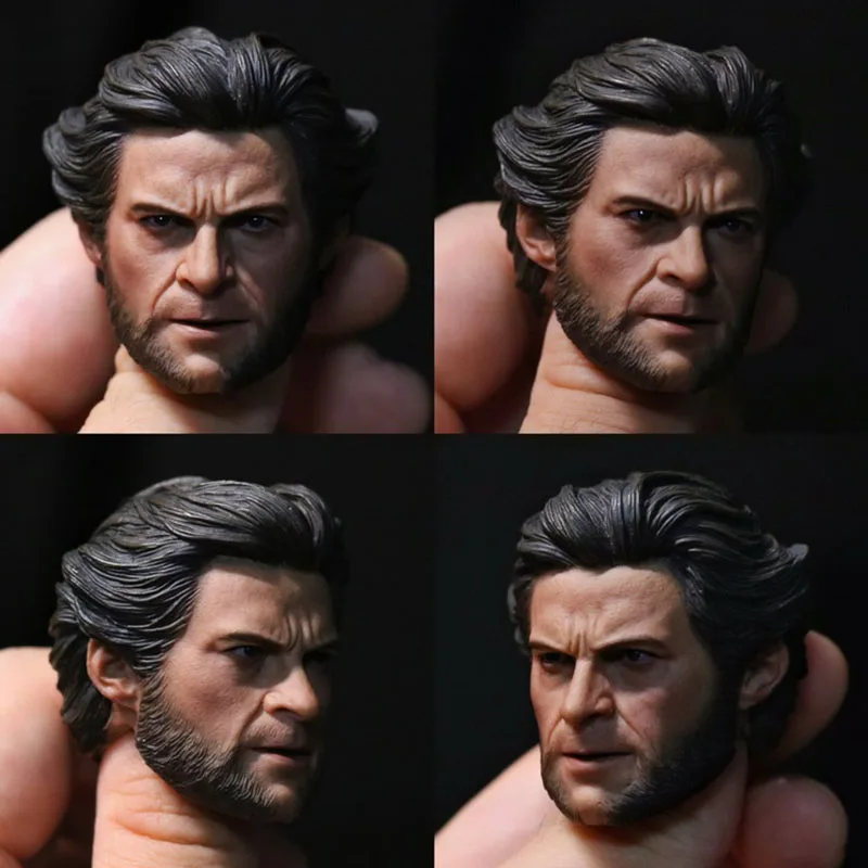 

1/6 Hugh Jackman Male Head Carving PVC Head Sculpt Model Fit 12'' Soldier Action Figure Body Dolls