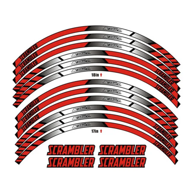 Motorcycle Racing equipment Accessories Wheel Tire Rim Decoration Adhesive Reflective Decal Sticker For DUCATI SCRAMBLER