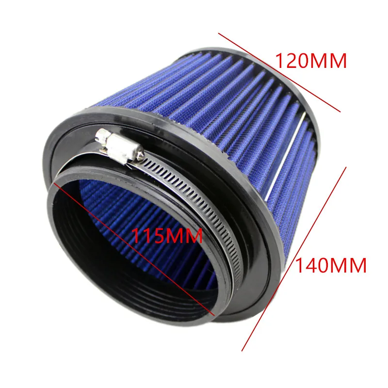 SPSLD Universal Car Air Filters Performance High Flow Cold Intake Filter Induction Kit Sport Power Mesh Cone 115MM