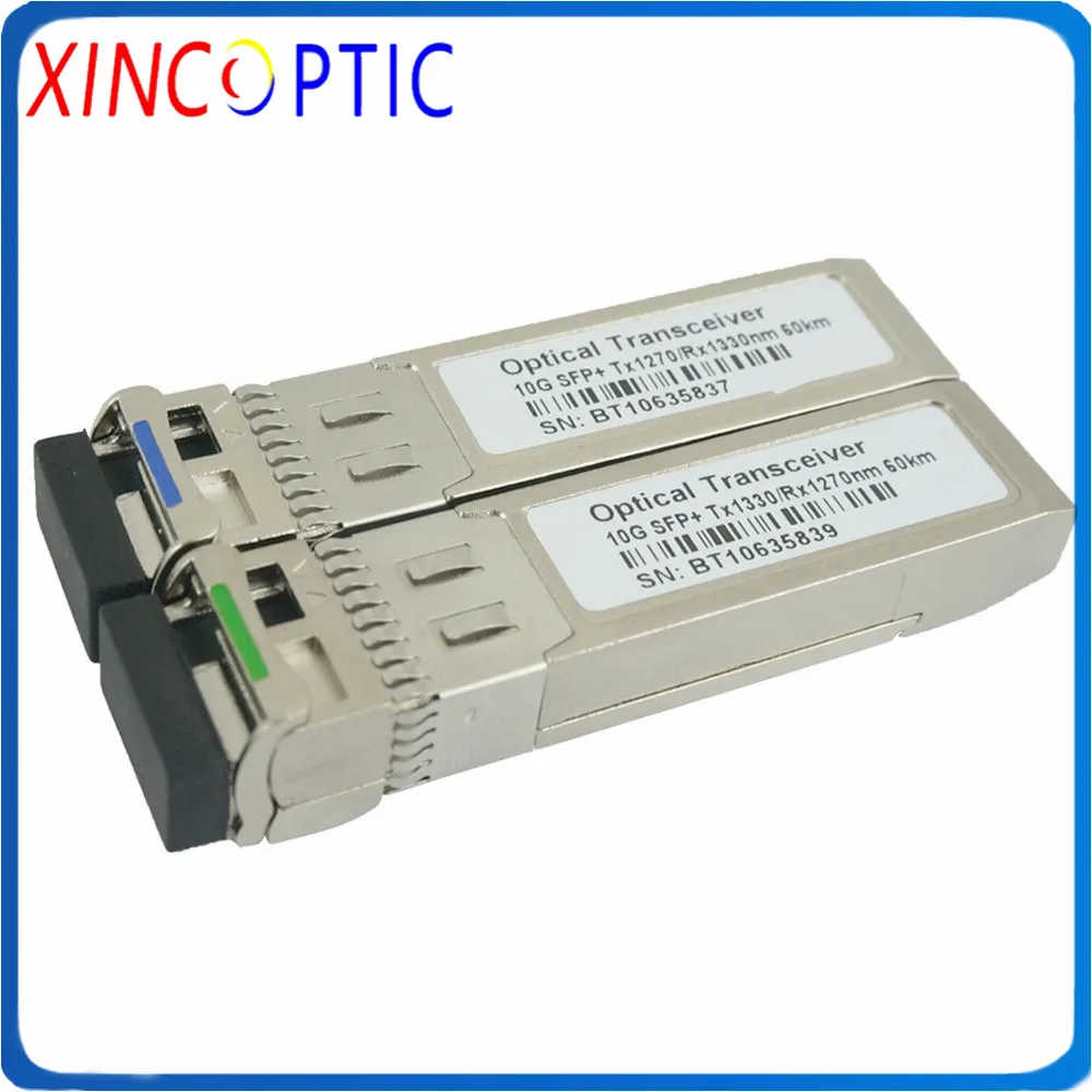 10G SFP+ BIDI Optical Transceiver Module LC Simplex TX1270nm RX1330nm 60km Single Mode Single Fiber LC SPF+