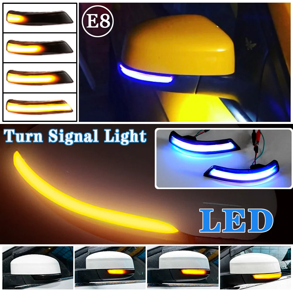 Dynamic Turn Signal Light LED Side Rearview Mirror Sequential Indicator Blinker Lamp For Ford Focus 2 3 Mk2 Mk3 Mondeo Mk4 EU