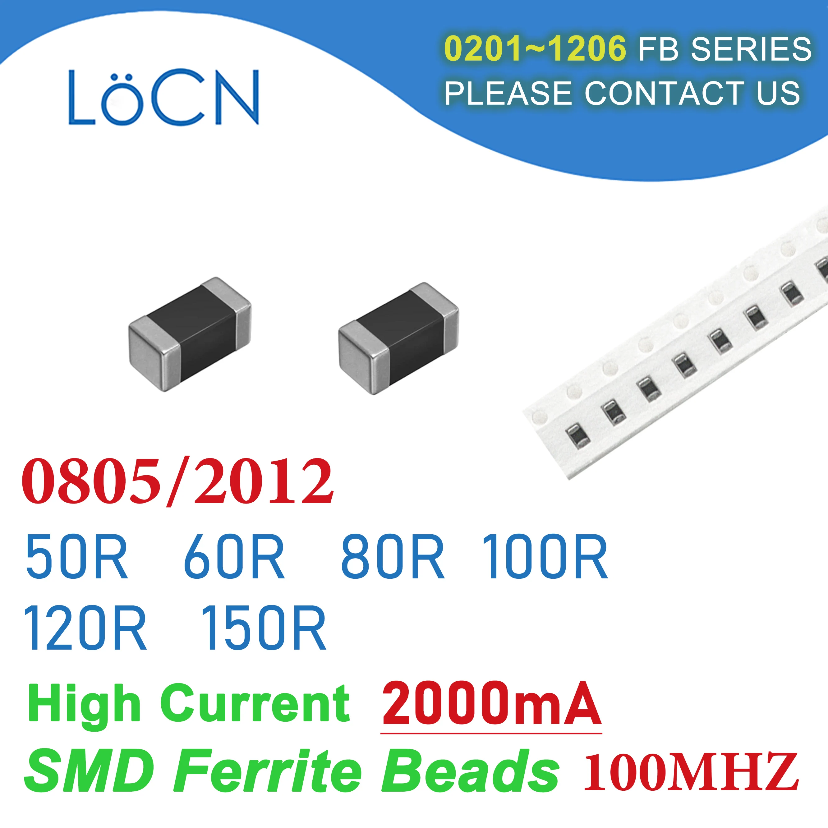 4000PCS 0805/2012 100MHZ 2A SMD Ferrite Beads 50R 60R 80R 100R 120R 150R 2000mA Chip Inductor Multilayer 25% High Quality