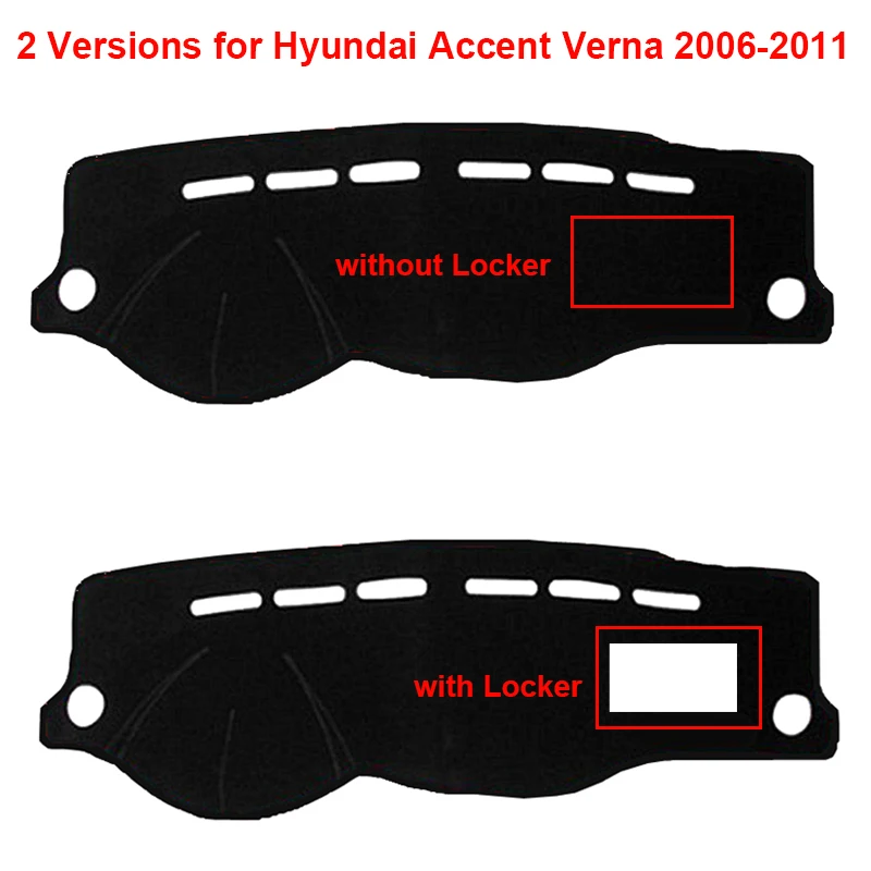 Car Inner Dashboard Cover For Hyundai Accent Verna 2006 - 2011 Auto Dash Mat Carpet Cape Sun shade Dashmat Pad 2010 2009 2008