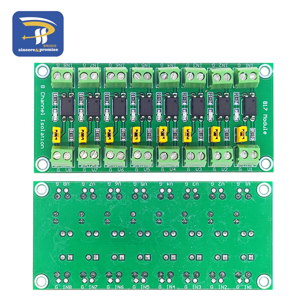 PC817 3,3 V-30 V 2-Wege 4 8-Kanal-Optokoppler-Isolationsplatine Spannungswandler-Adapter-Treiber Photoelektrisch isoliertes Modul – Detail 6