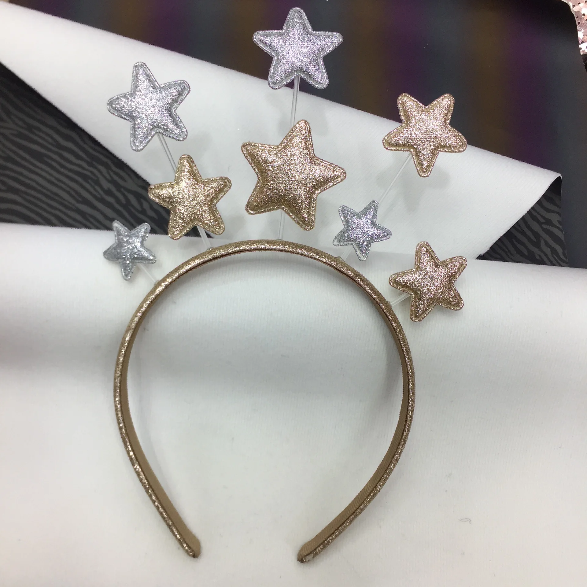 

2020 s Party Supplies Eye-catching Silver Gold Star Headband Hairhoop Headdress Kids Decoration Birthday Cosplay Christmas