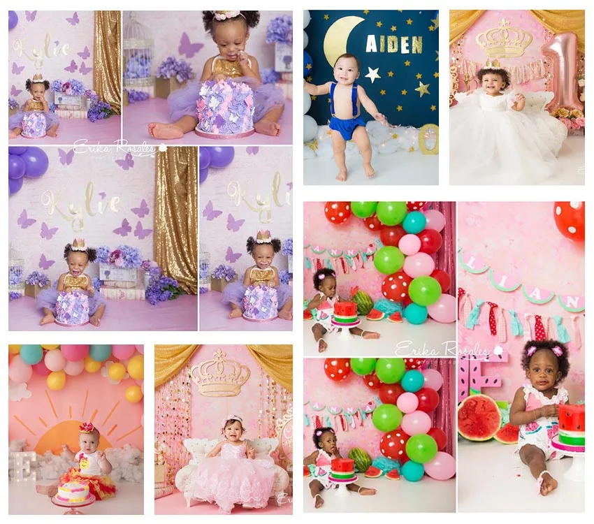 

Mehofond 1st Birthday Background For Photography Cake Smash Balloons Flower Decor Photozone Backdrop Photocall Photo Studio Prop