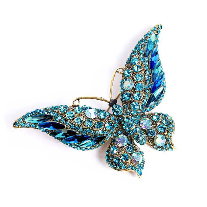 Dream Butterfly brooch badge retro three-dimensional crystal coat clothing accessories corsage fashion new pin jewelry gift