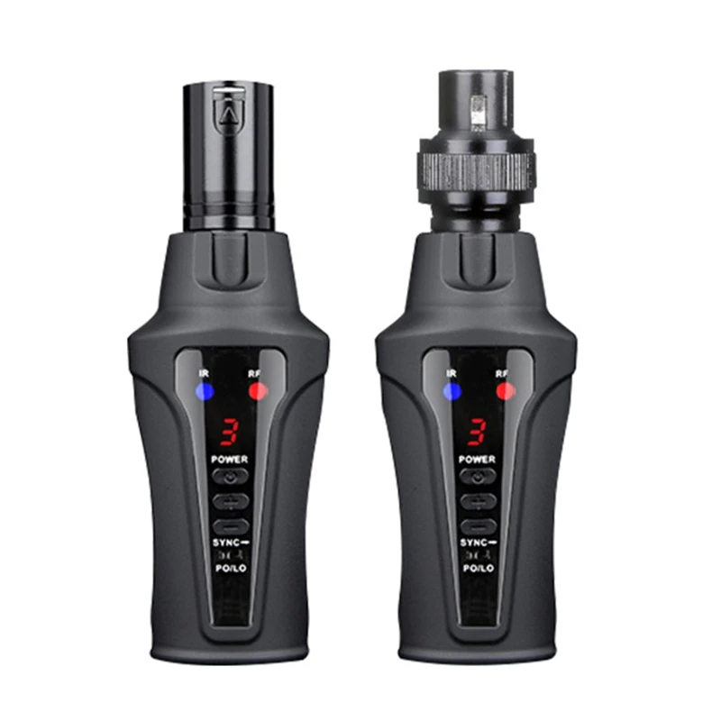 

Wireless Plug-on Mic Adapters XLR Transmitter Receivers with Rechargeable 3.7V Lithium Battery for Dynamic Mic Audio Mixer