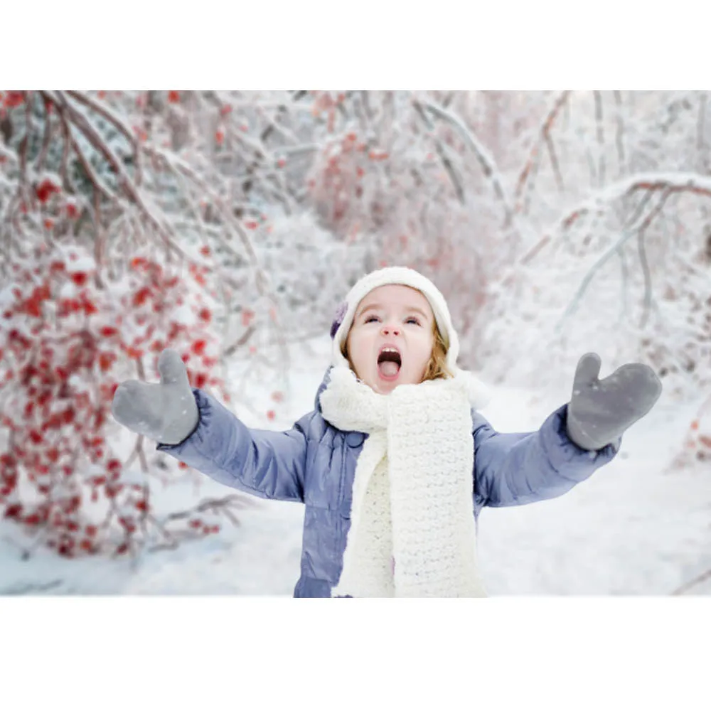 Winter Snow Jungle Wonderland Backdrops for Photography Christmas Kids Portrait Photo Props Studio Booth Background Photoshoot