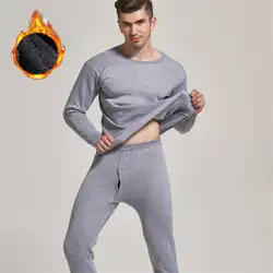 2 Pieces Men Cashmere Thick Velvet Suit Thermal Underwear Spring Autumn Winter Thermo Sporting Sets Male Fitness Long Johns EA09