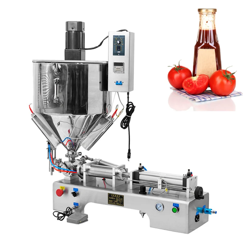 Paste Filling Machine Yogurt Salad Jam Gel Filling Machine Heating Mixing Filling Machine Single Nozzle