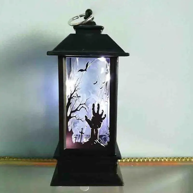 Bí Ngô Halloween Ánh Sáng Đèn Bí Ngô Treo Lồng Đèn Nhện Vườn Đồng Hồ LED Đảng Phù Thủy Sáng Tạo Bát Trẻ Em Trang Trí Nhà